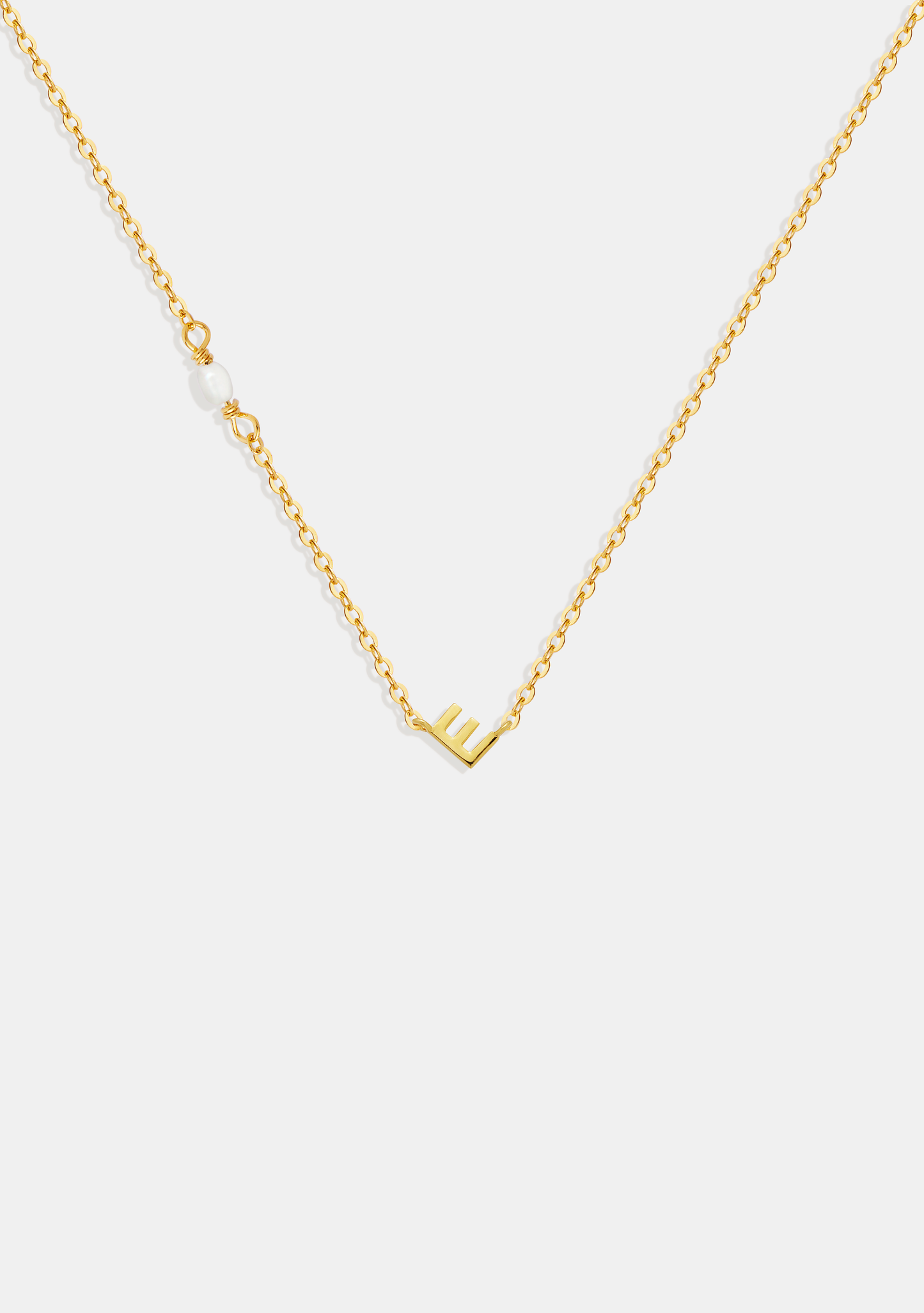 Pearl Letter Necklace - Gold