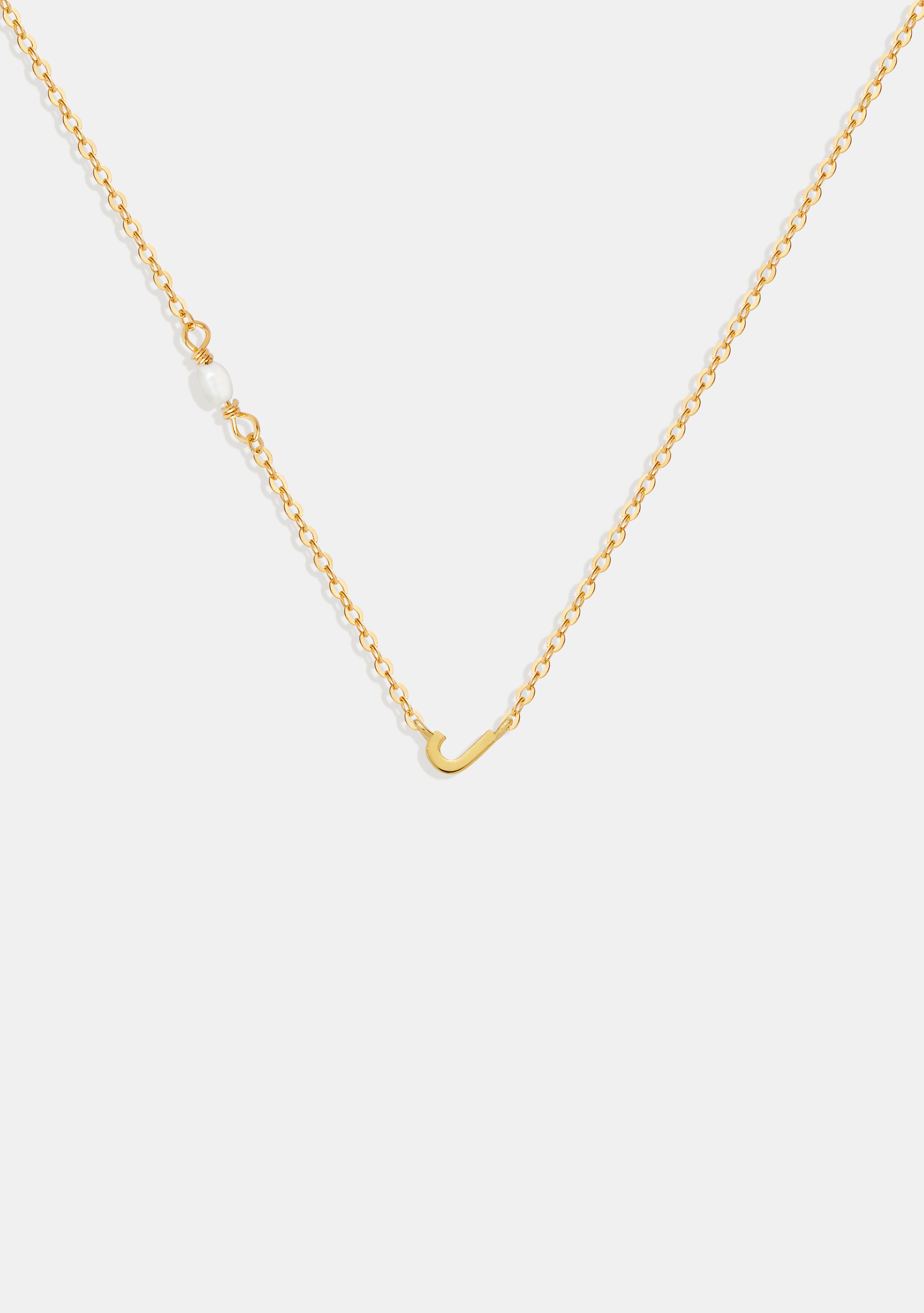 Pearl Letter Necklace - Gold