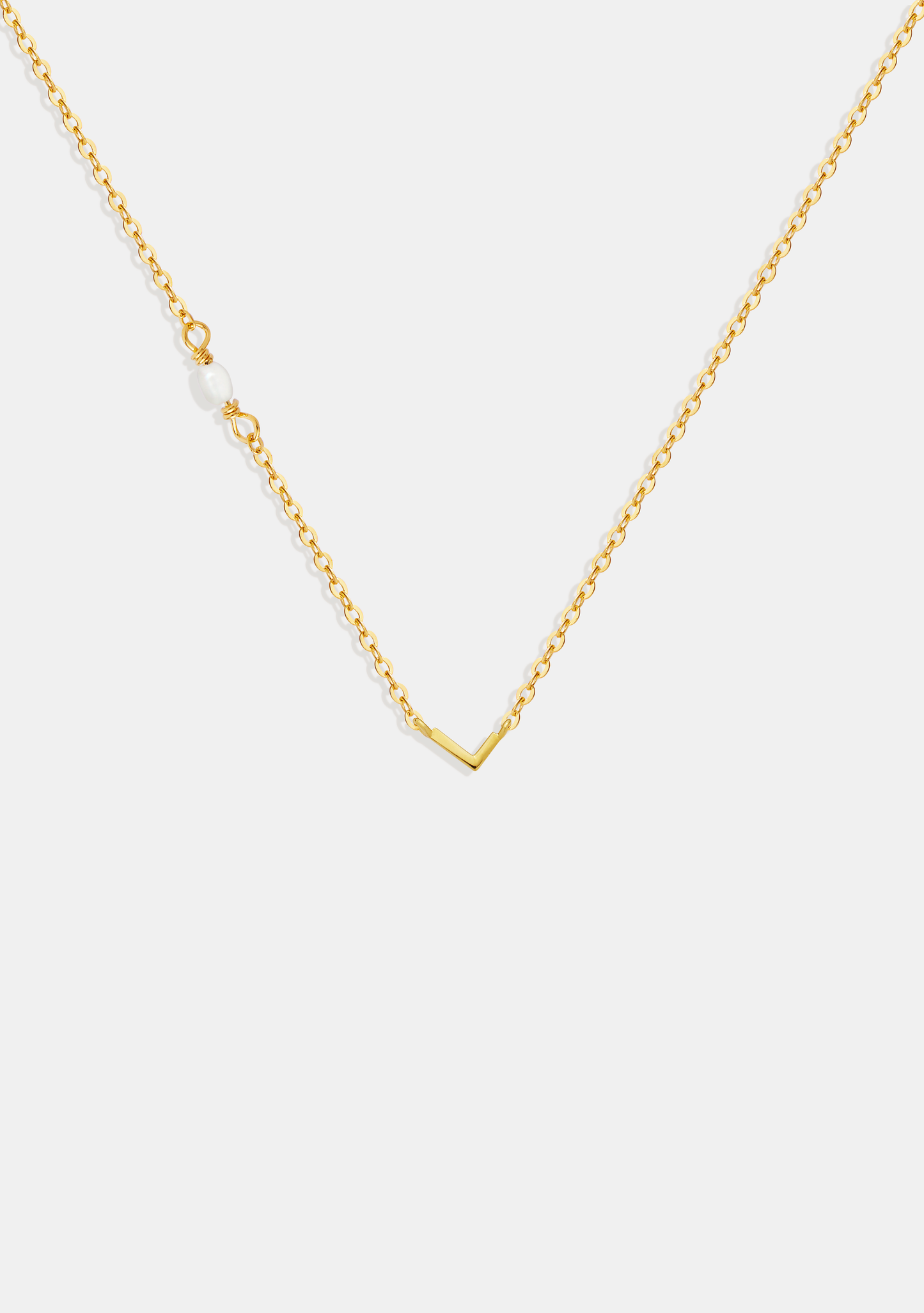 Pearl Letter Necklace - Gold