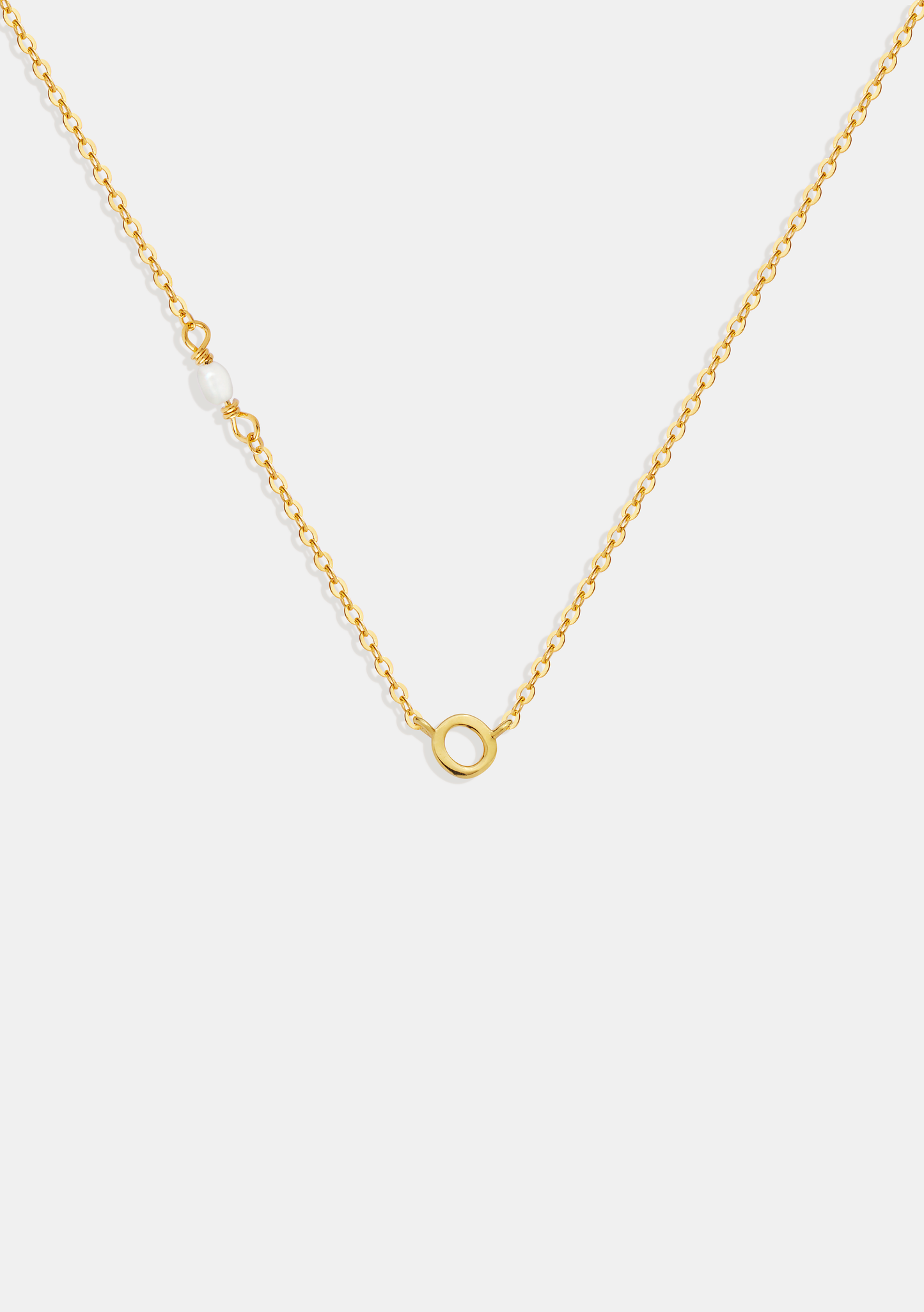 Pearl Letter Necklace - Gold