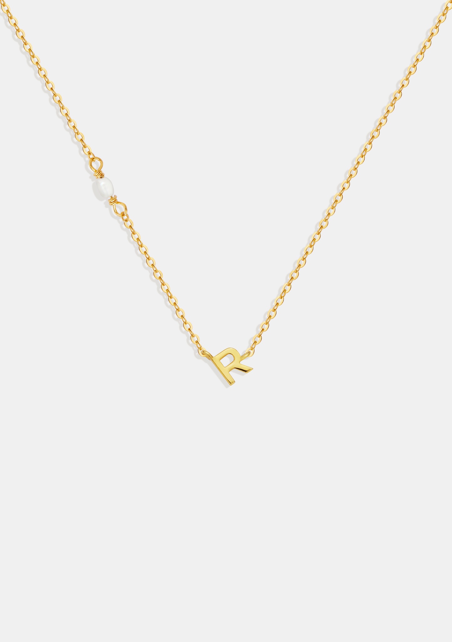 Pearl Letter Necklace - Gold