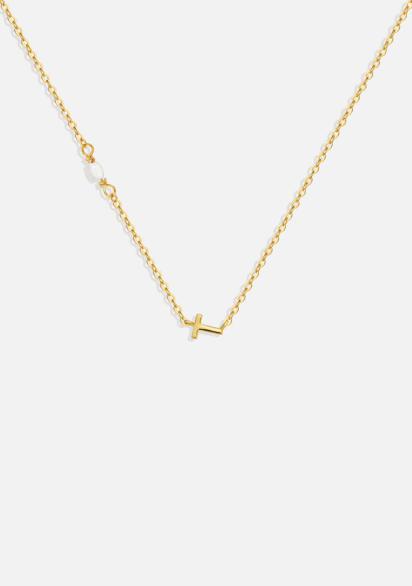 Pearl Letter Necklace - Gold