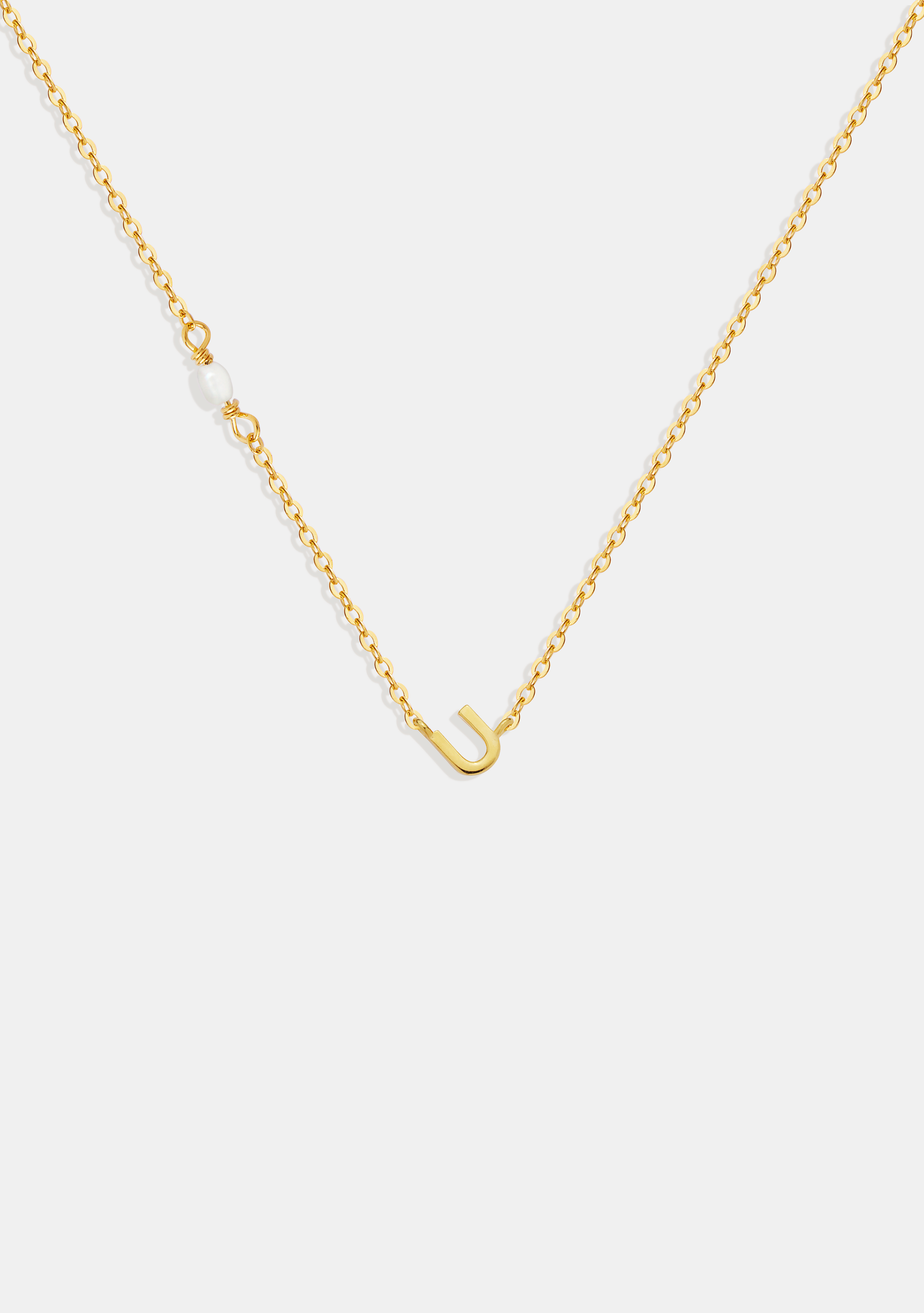 Pearl Letter Necklace - Gold