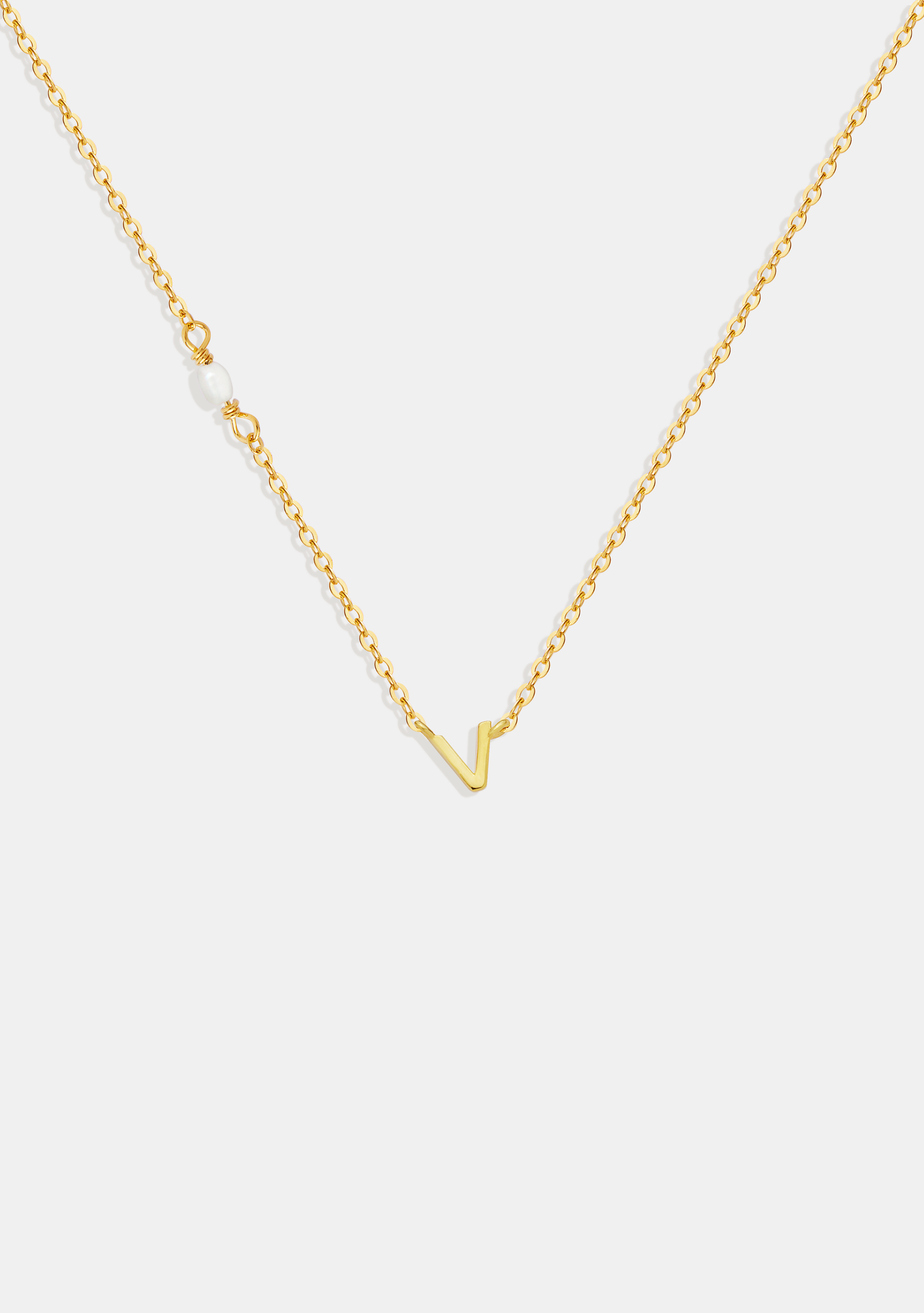 Pearl Letter Necklace - Gold
