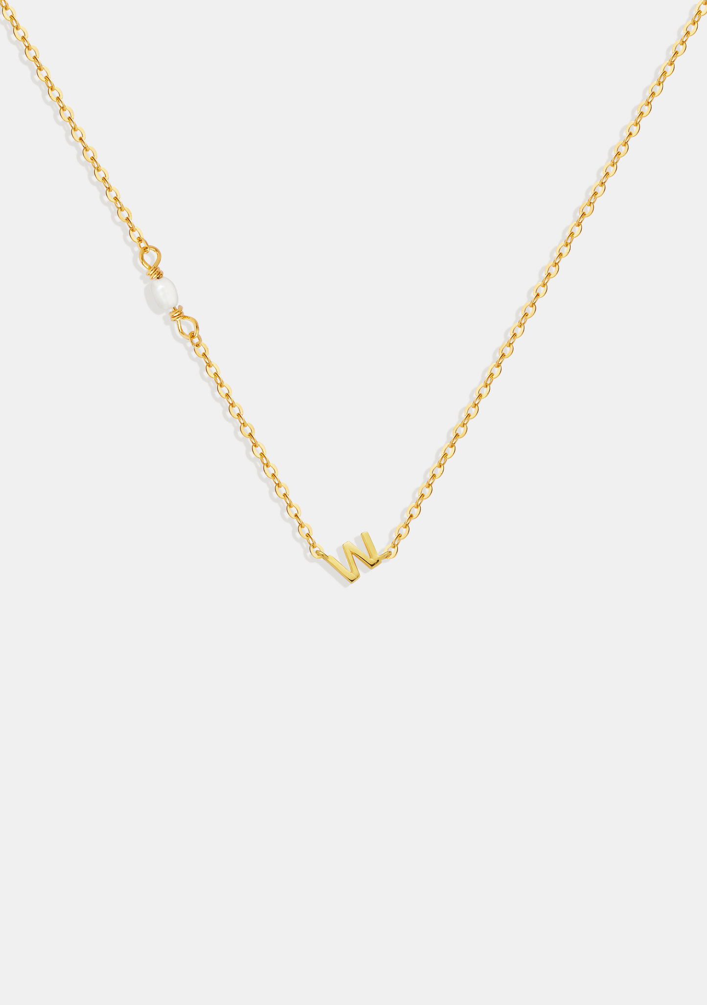 Pearl Letter Necklace - Gold