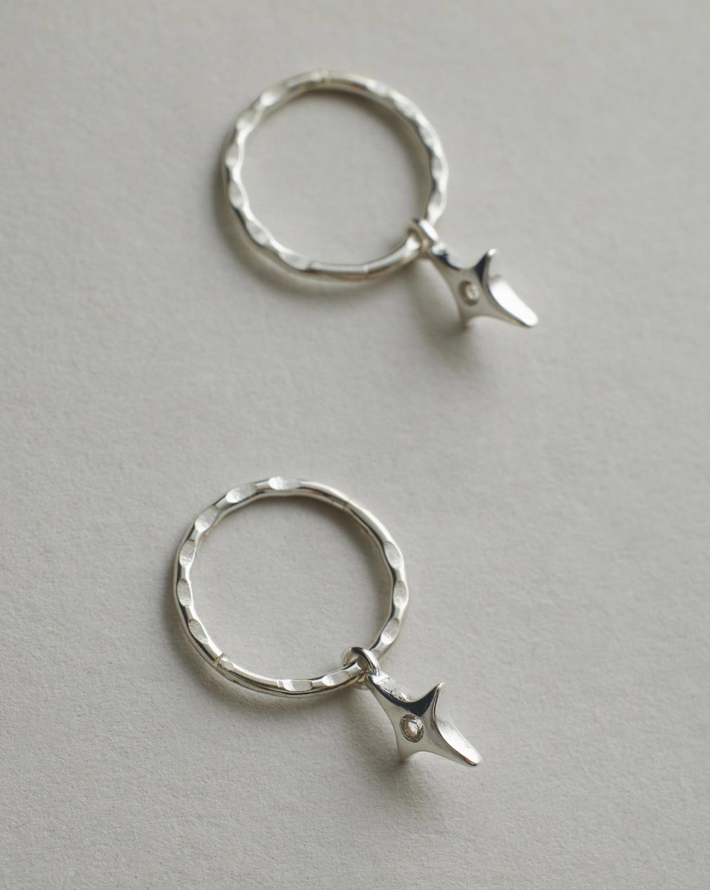 Starburst Mini Hoops - Silver