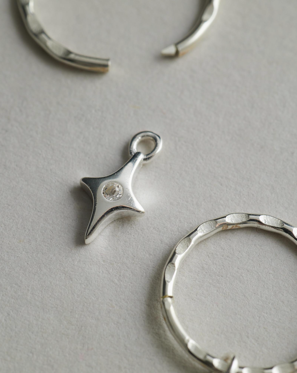 Starburst Mini Hoops - Silver