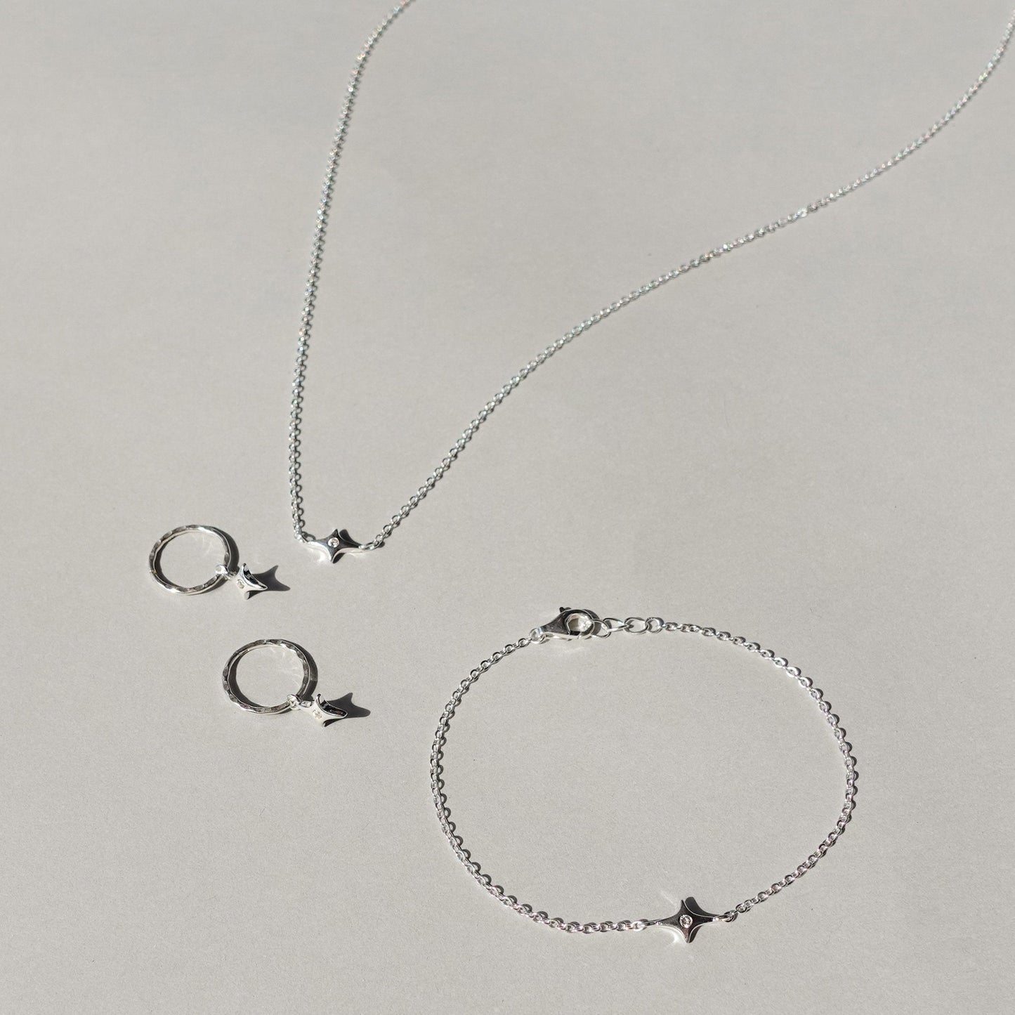 Starburst Mini Hoops - Silver