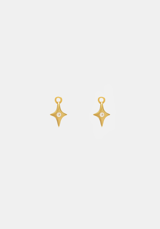 Starburst Charms - Pair - Gold