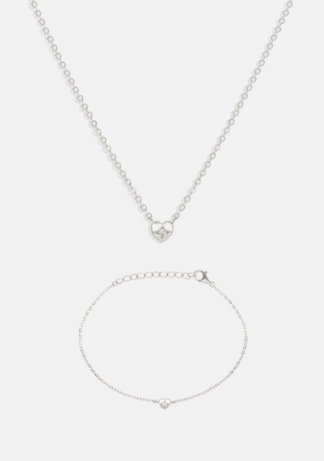 The Mini Heart Duo Set - Silver