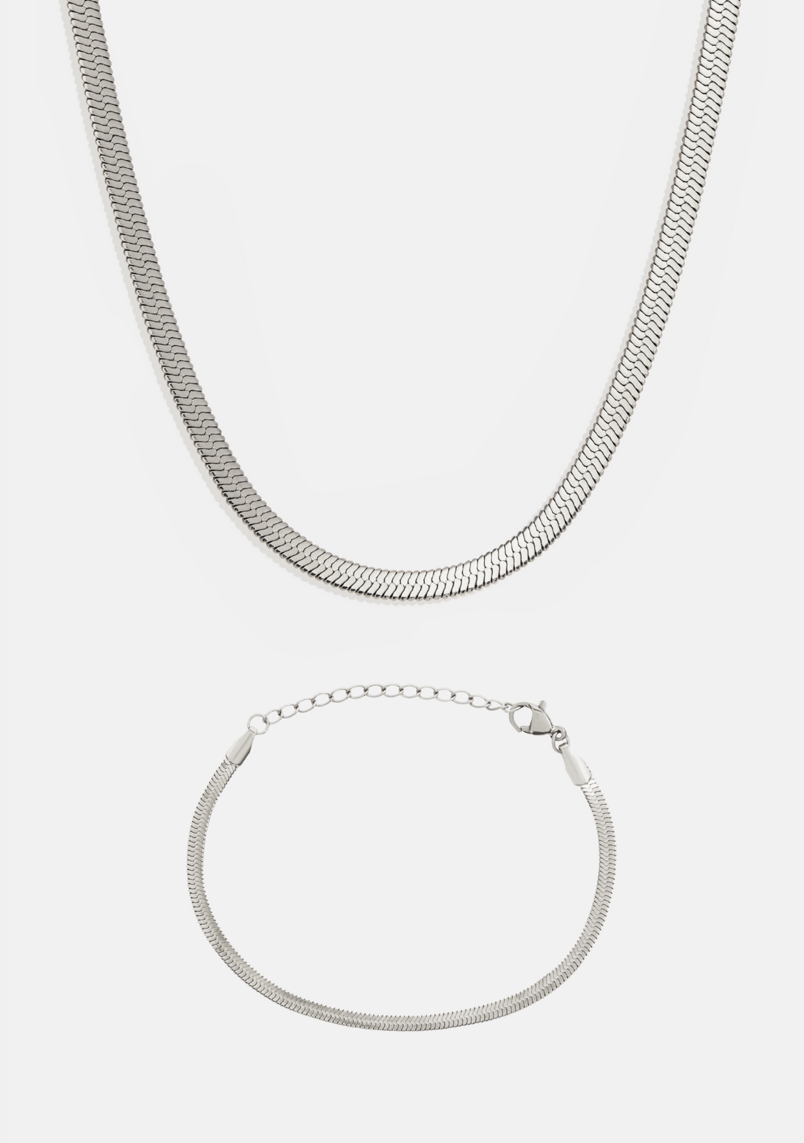 The Sphinx Necklace + Bracelet Set - Silver