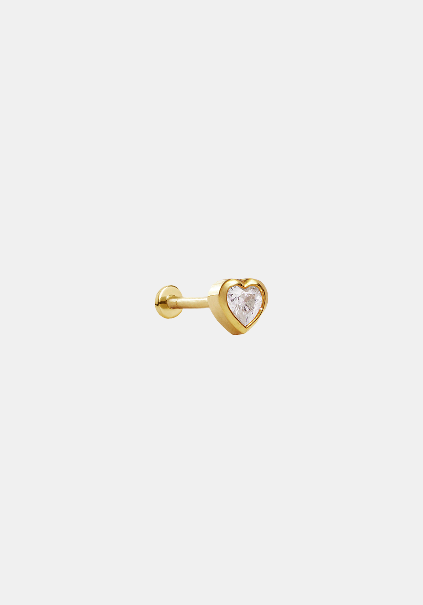 True Love Flat Back Stud - Single - Gold