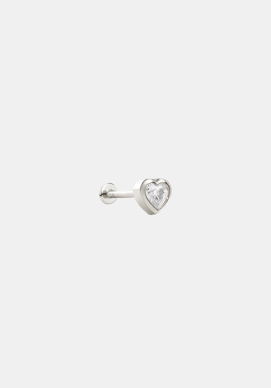 True Love Flat Back Stud - Single - Silver