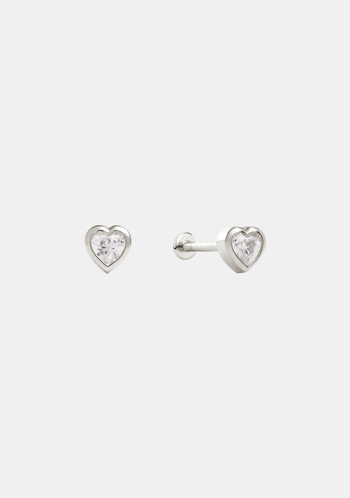 True Love Flat Back Studs - Silver