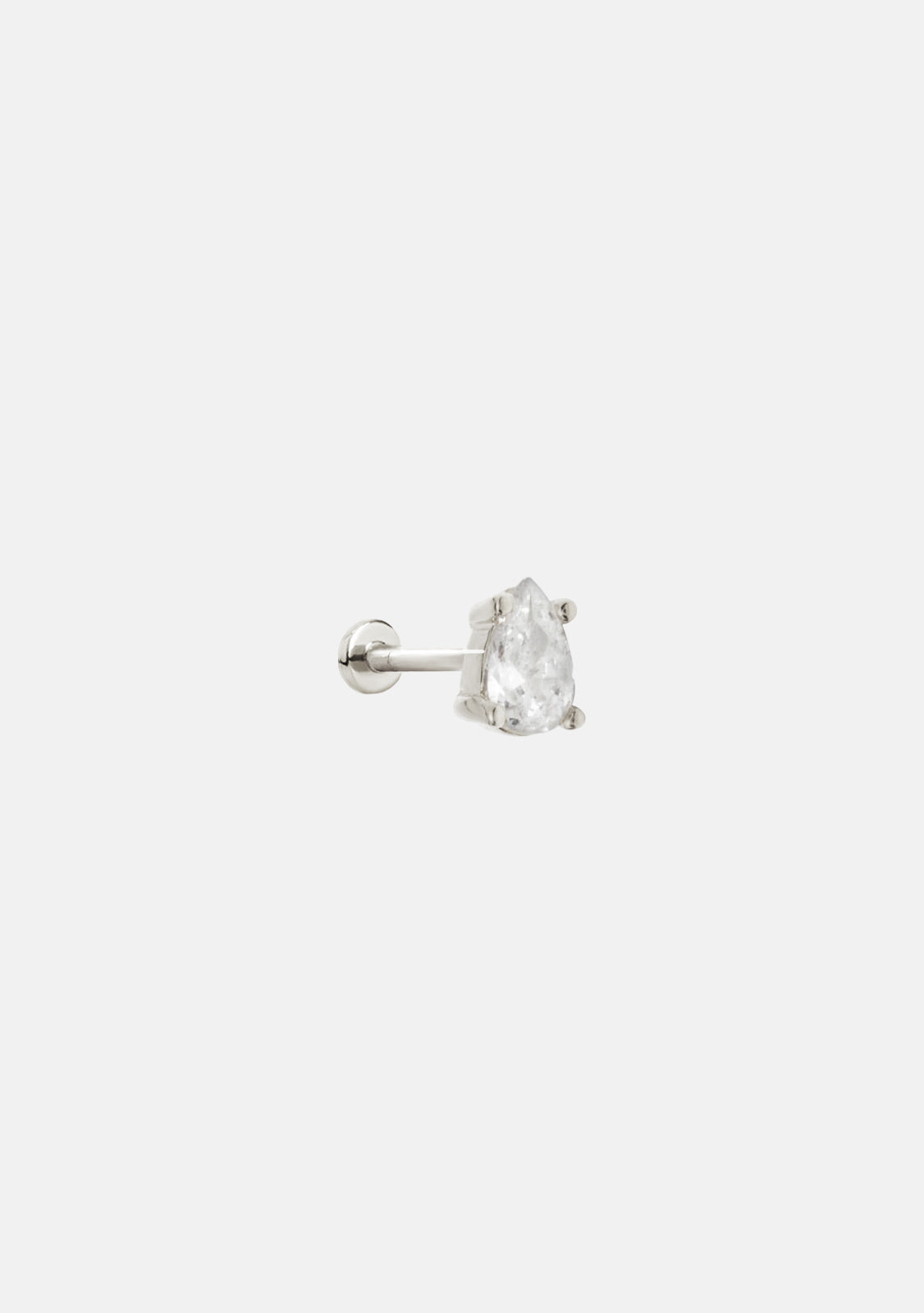 Valentine Flat Back Stud - Single - Silver
