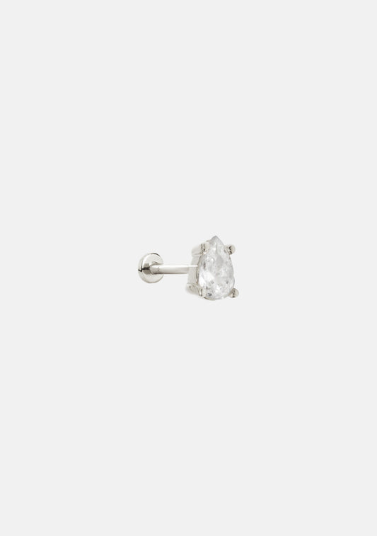 Valentine Flat Back Stud - Single - Silver