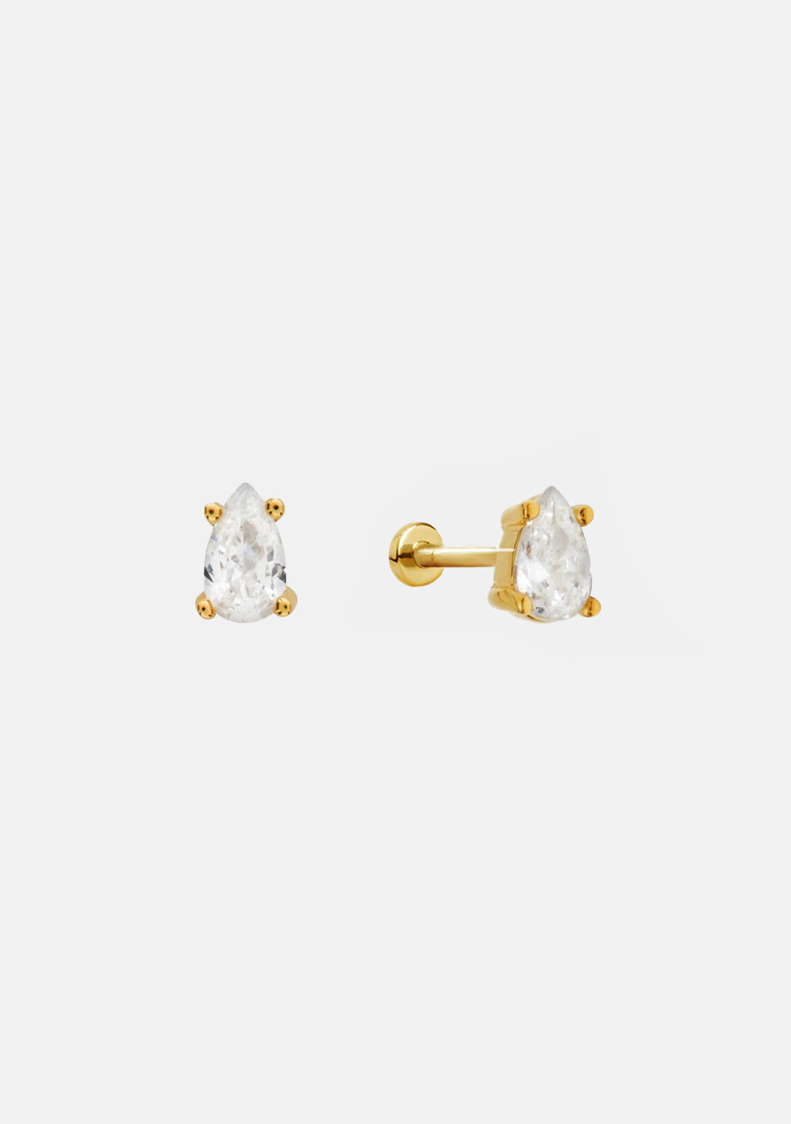 Valentine Flat Back Studs - Gold