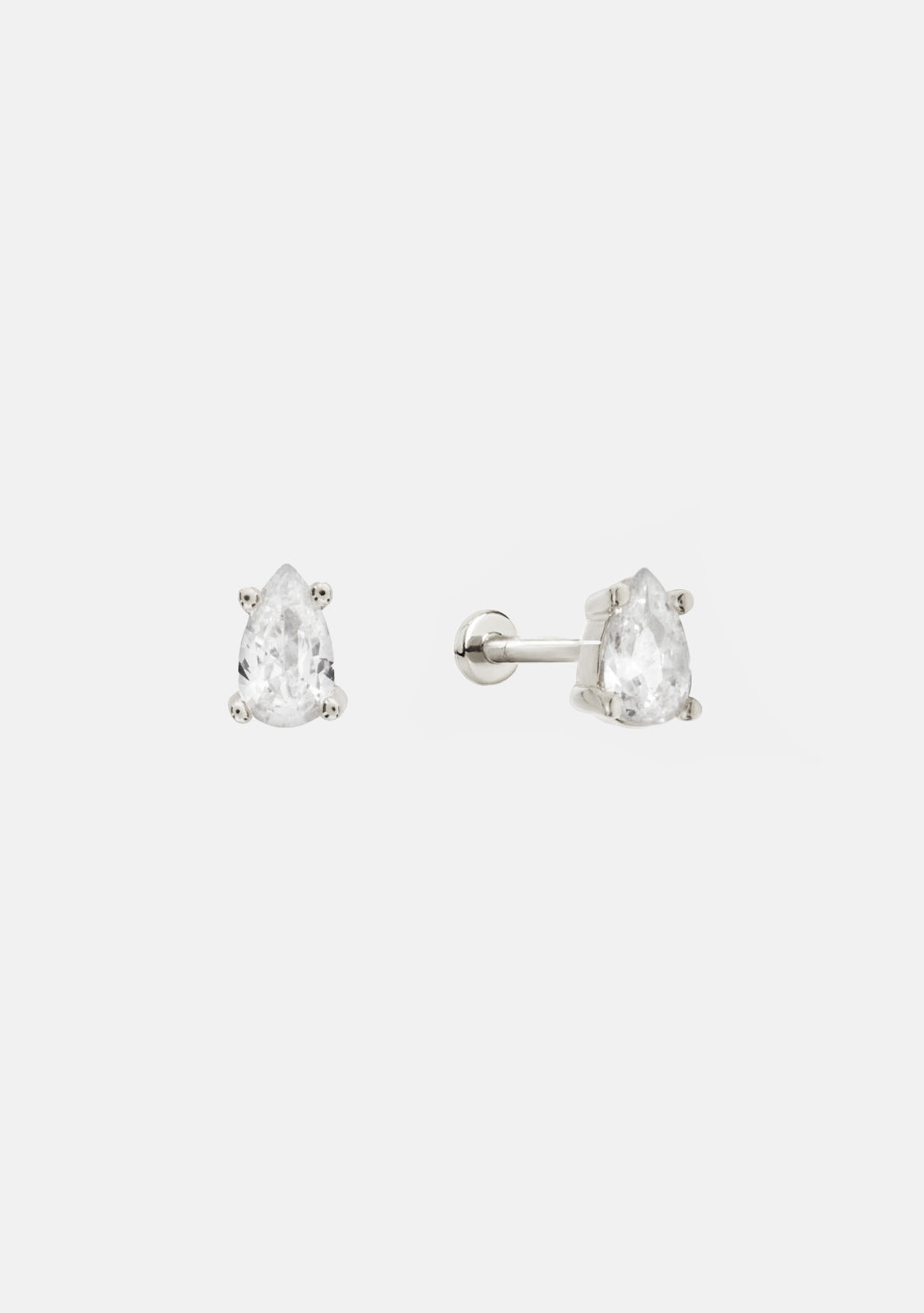 Valentine Flat Back Studs - Silver