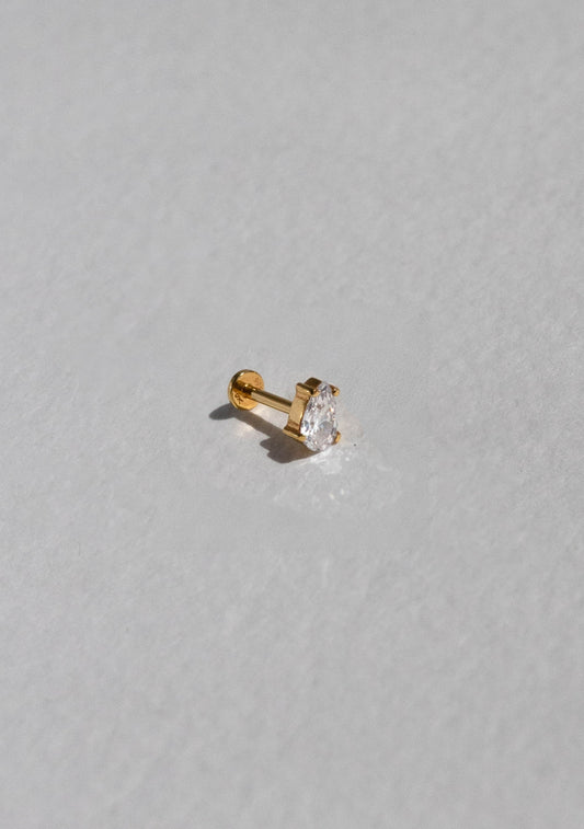 Valentine Flat Back Stud - Single - Gold