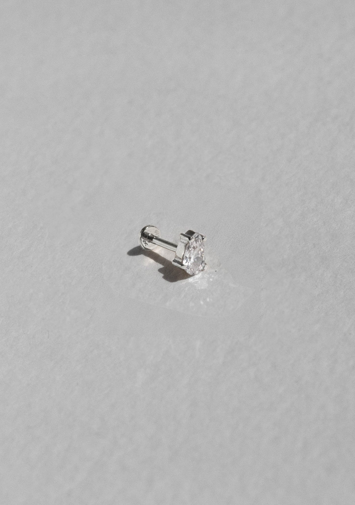 Valentine Flat Back Stud - Single - Silver