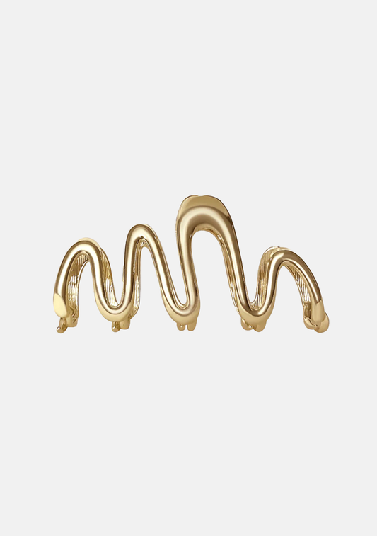 Wavy Hair Claw - Gold