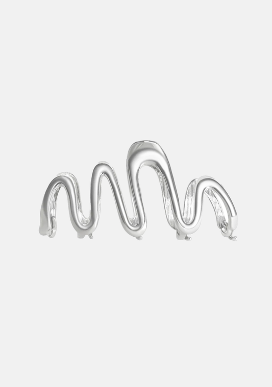 Wavy Hair Claw - Silver